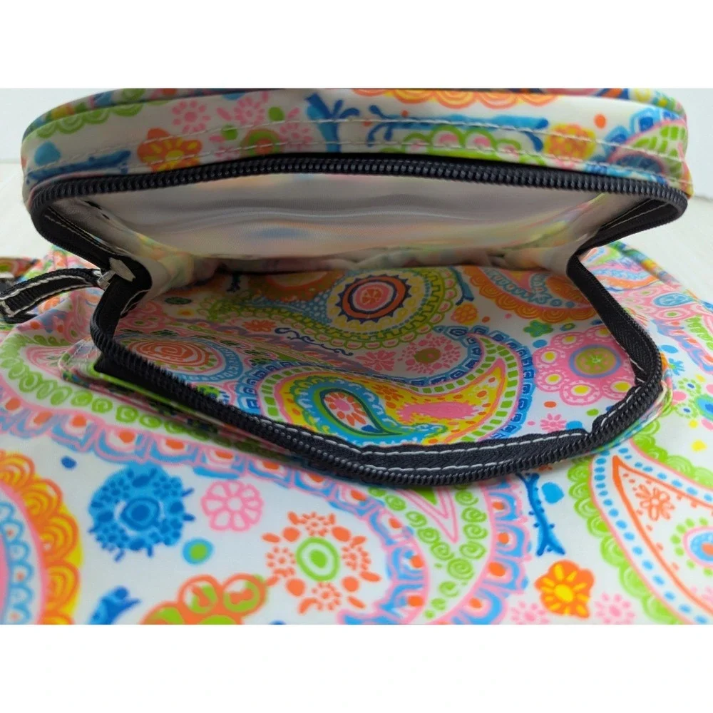 SCOUT women girls small backpack bag pink‎ green blue paisley vinyl 10x12